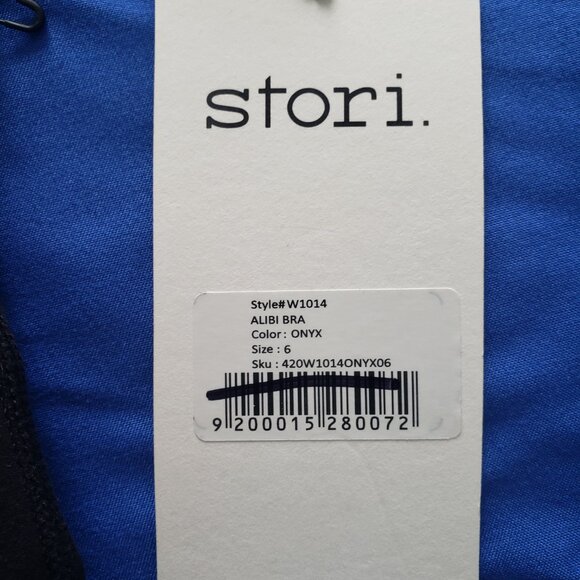 NWT Stori Alibi Sports Bra Size 6 Black Onyx Solid and Nylon Mesh Padded - Picture 7 of 8
